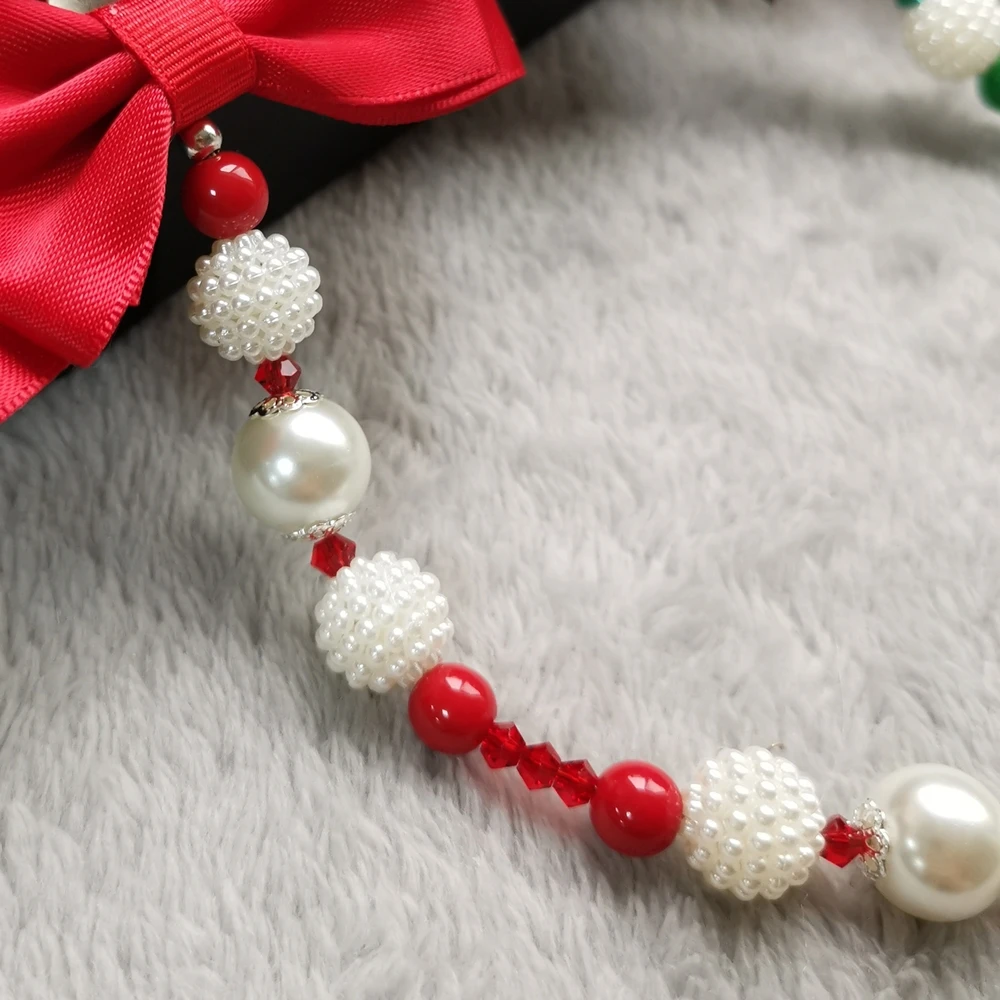 Dollbling Baby Christmas Personalized Bunny Pacifier Clips Pearls Jewelry Dummy Holder Baby Girl Name Santa Soother