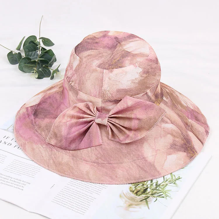 

Mingli Tengda Big Edge Blue Foldable Calico Hat Large Eave Bow Cap Bride Vintage Wedding Party Accessories Chapeau Mariage Tiara