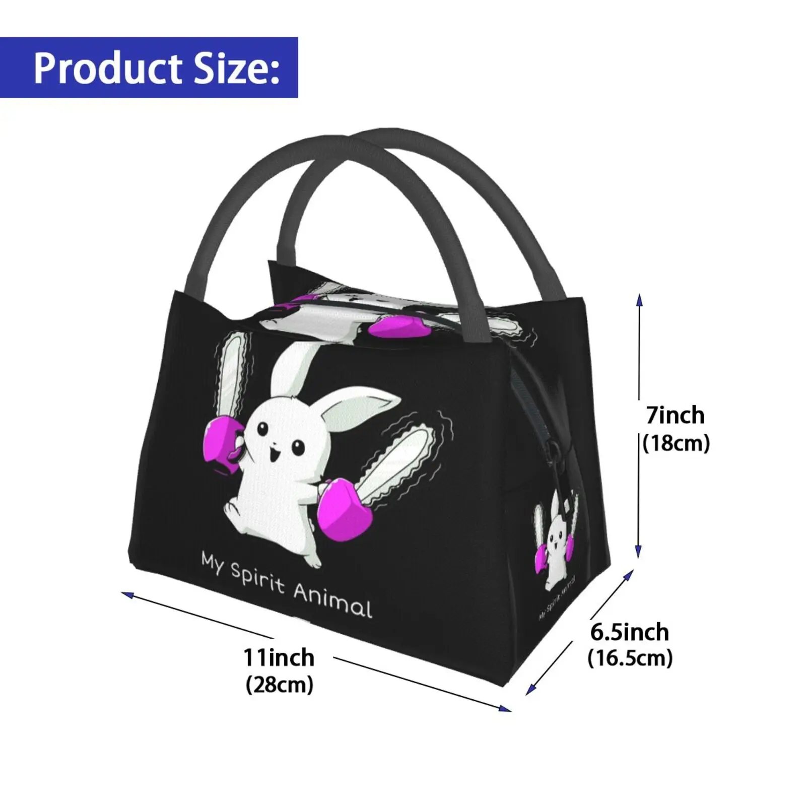 Cooler Lunch Bag Picnic Bag My Bunny Is Cute But Psycho Rabbit Pets Occult Halloween Scary Pumpkin Monster