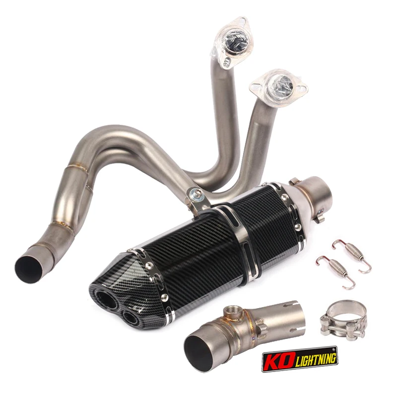 Full Exhaust System For Kawasaki Ninja 650 Z650 2017-2021 Motorcycle Aluminum Muffler Front Header Mid Pipe Connect Link Tube