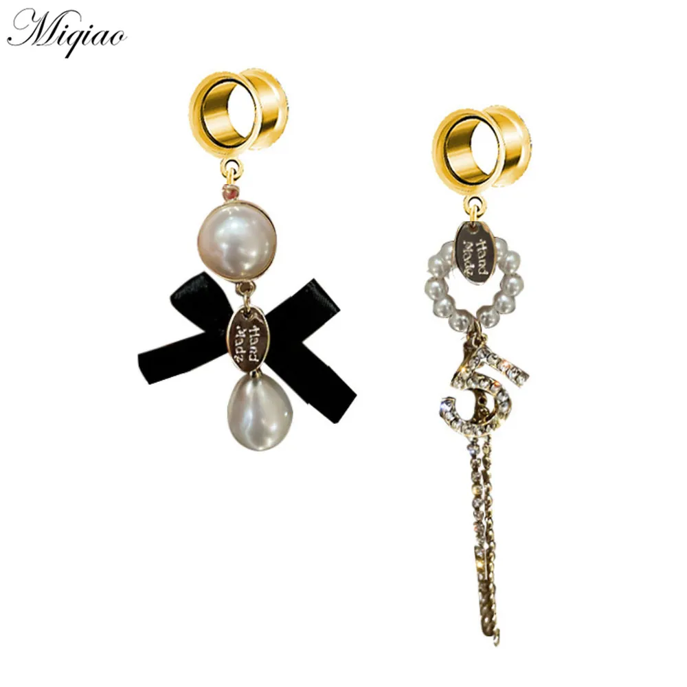 Miqiao 2pcs Trend All-match Asymmetric Love Bowknot Pendant Ear Expansion Body Piercing Jewelry image 4