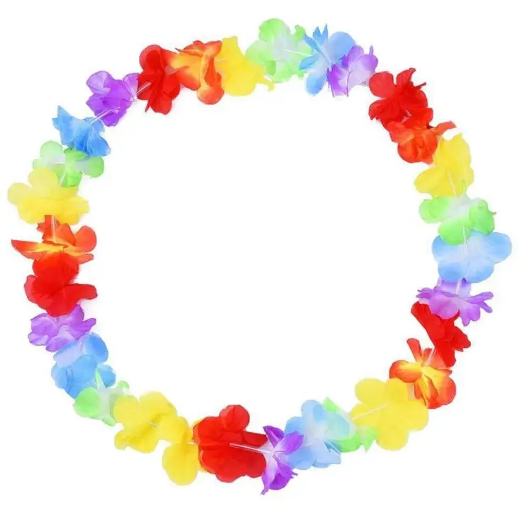 

1000pcs Hawaiian Flower leis Garland Necklace Flowers Fancy Dress Party Hawaii Beach Fun Wedding Party Gift Decration SN1310