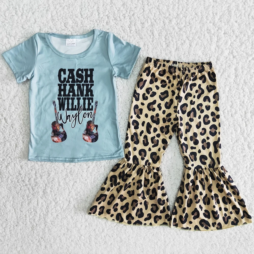 

Wholesale Baby Girls Clothes Leopard Bell Pants Set Fashion Kids Clothes Girls Boutique Outfits Wholesale Children Clothing Set