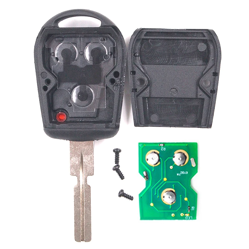 Keyecu Remote Key Fob 3 Buttons ID44 Chip HU58 Blade do BMW E31 E32 E34 E36 E38 E39 E46 Z3 - Regulowana częstotliwość 315MHz 433MHz