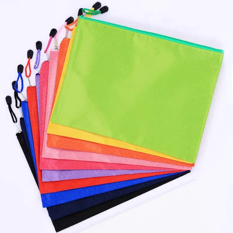 

1PC Waterproof Big Capacity Canvas Thickened Zipper A3 A4 A5 File Folder Bag Document Paper Organizer Storage Case Stationery