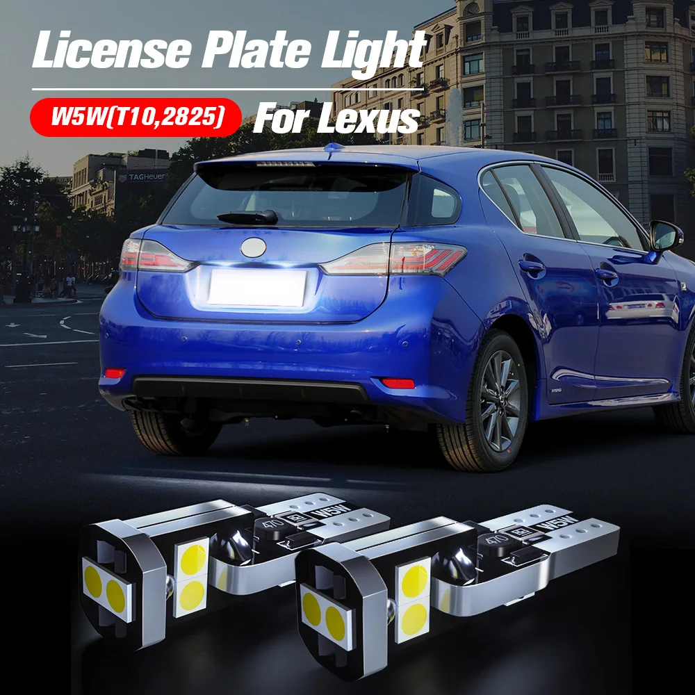 2pcs LED License Plate Light W5W T10 168 Lamp For Lexus ES300 ES330 ES350 GS300 GS430 IS250 IS350 RX300 RX330 LX470 LS430 CT200H