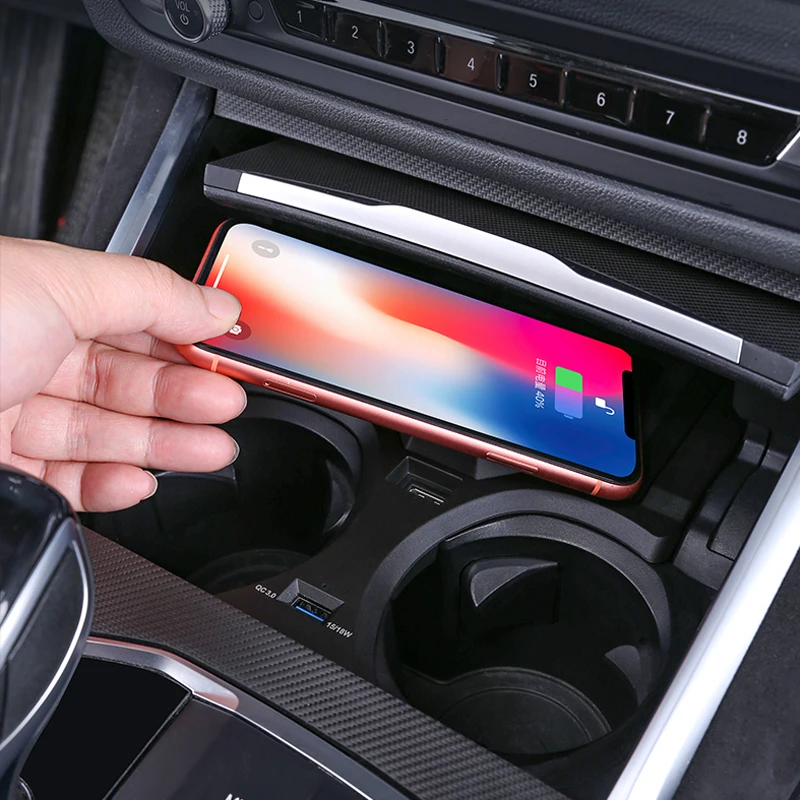 For BMW 3 /4 Series G26 G20 G28 G22 With NFC Card Key Car Wireless Charger Fast Phone Charging Plate Accessories 2020 2021