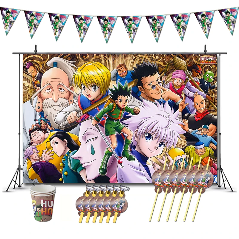 

Hunter X Hunter Party Decorations Anime Theme Favors Supplys Banner Cups Straws for Kids