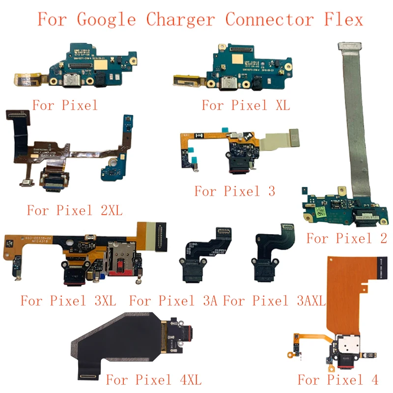 Charging Port Dock USB Plug Charger Board Flex Cable PCB For Google Pixel 1 XL 2 2XL Pixel 3 3XL 3A 3AXL 4 4XL Connector Flex