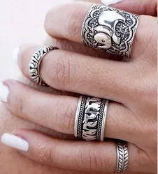 1Set  Color  Vintage Women Bohemian  Punk Above Knuckle Midi Rings Set Boho Ring For Women Charm Jewelry