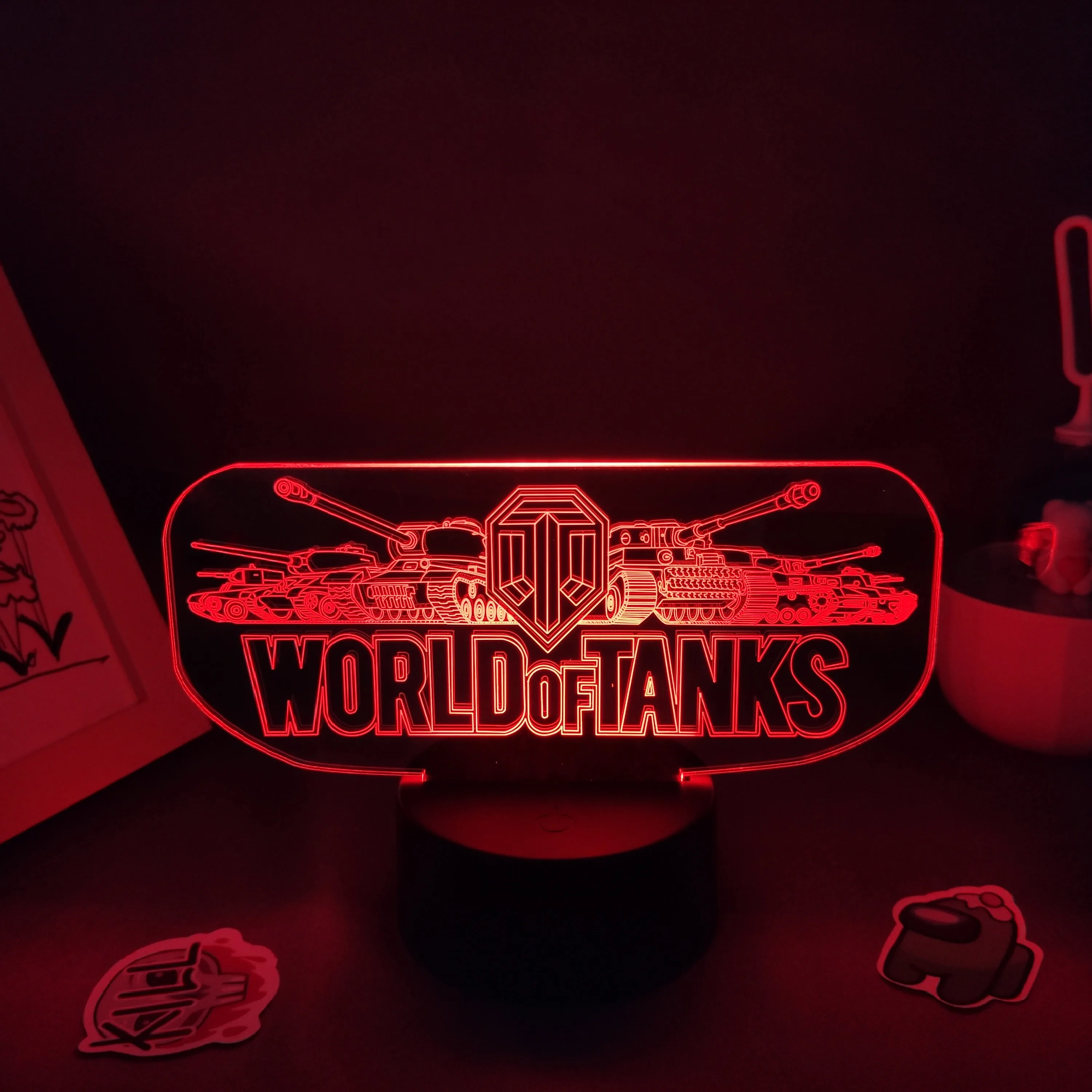 Game Mark World of Tanks 3D Lamps Led RGB Neon Night Light Birthday Cool Gift For Friend Bed Room Table Desk Colorful Decoration