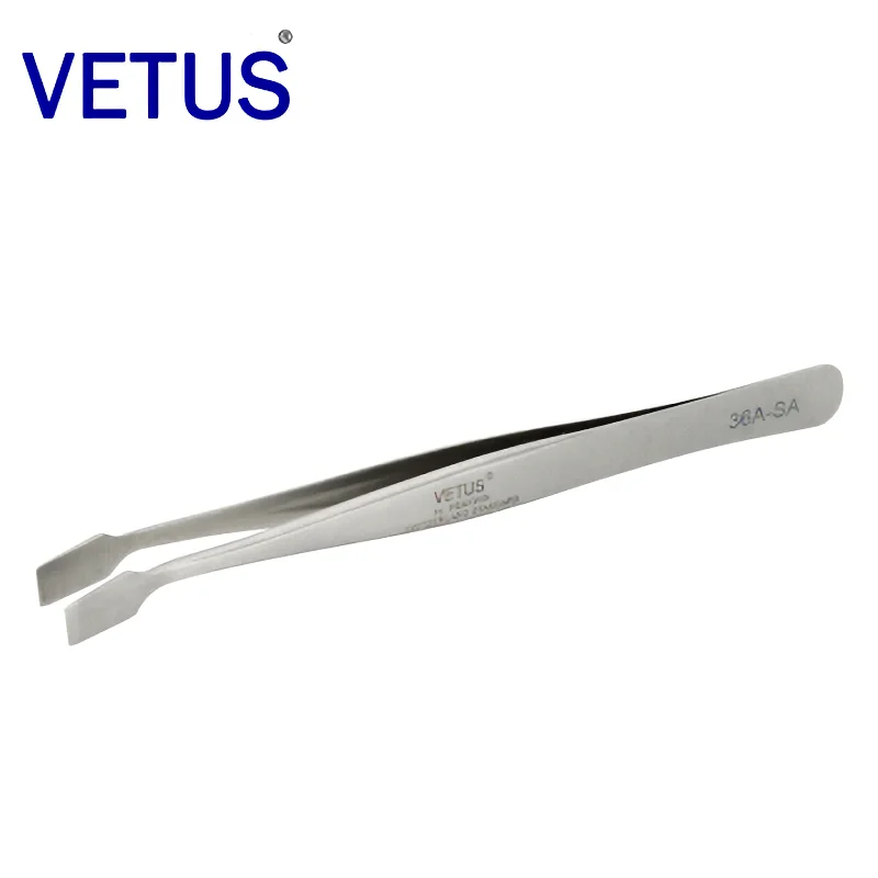 VETUS Tweezers Original 36A-SA Non-magnetic Anti Acid Corrosion Resistant High Precision for  Stamp Stainless Steel Clamp