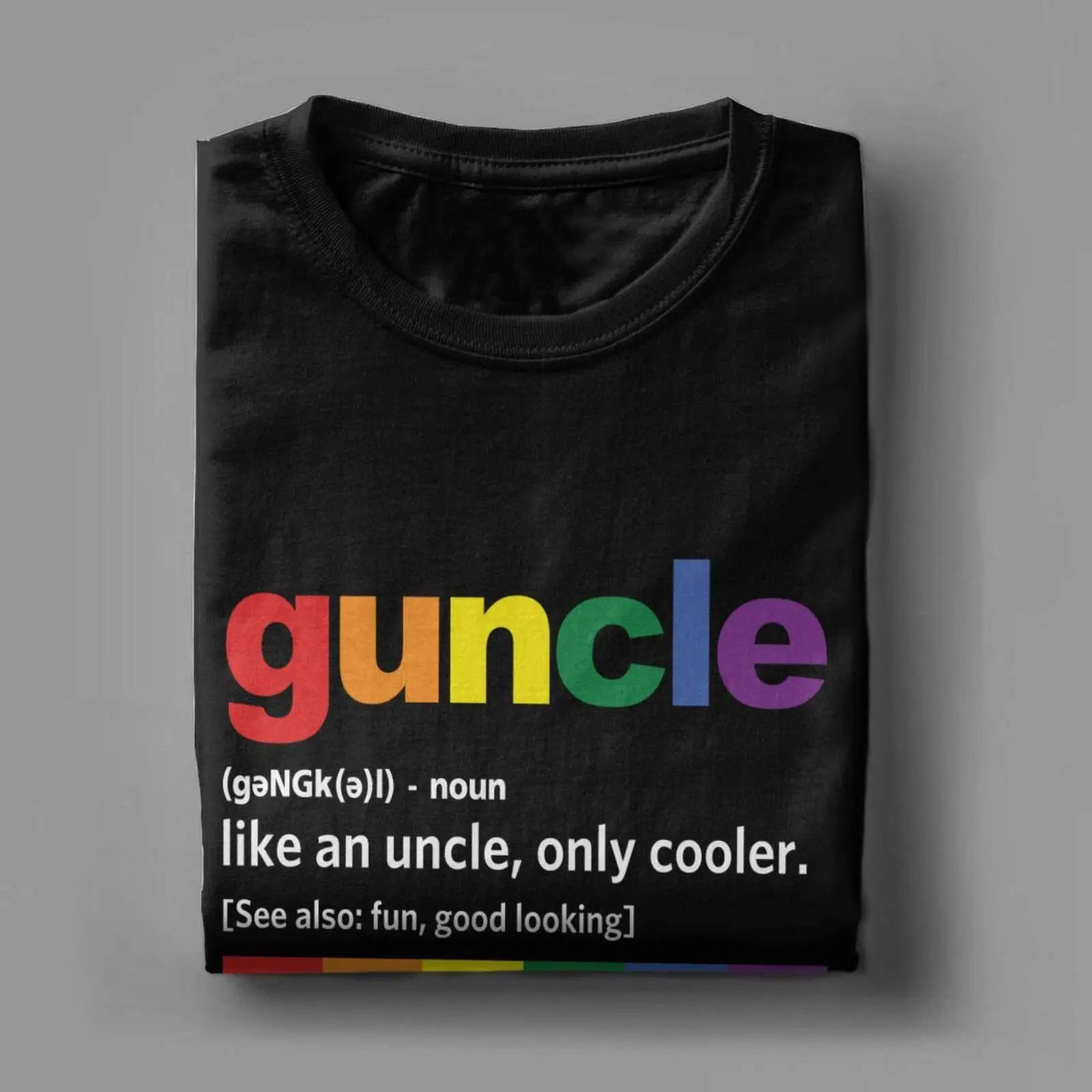 Guncle Definition T-Shirt Rainbow Pride Color Funny Gift for Gay Uncle Tops Tees for Men Clothes