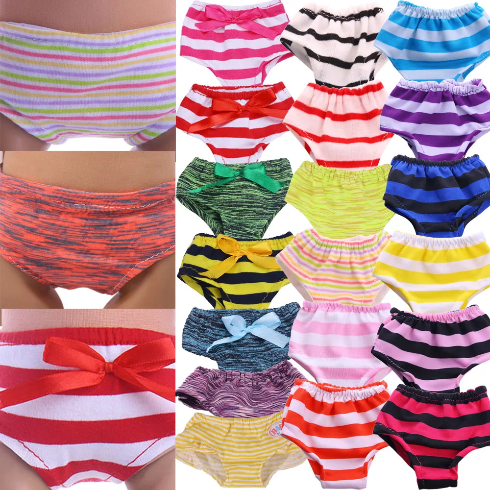 Doll Clothes Underwear Striped Style Panties For 18 Inch American Doll Girl's 43 Cm New Reborn Baby Clothes Nenuco Dolls Kid Toy