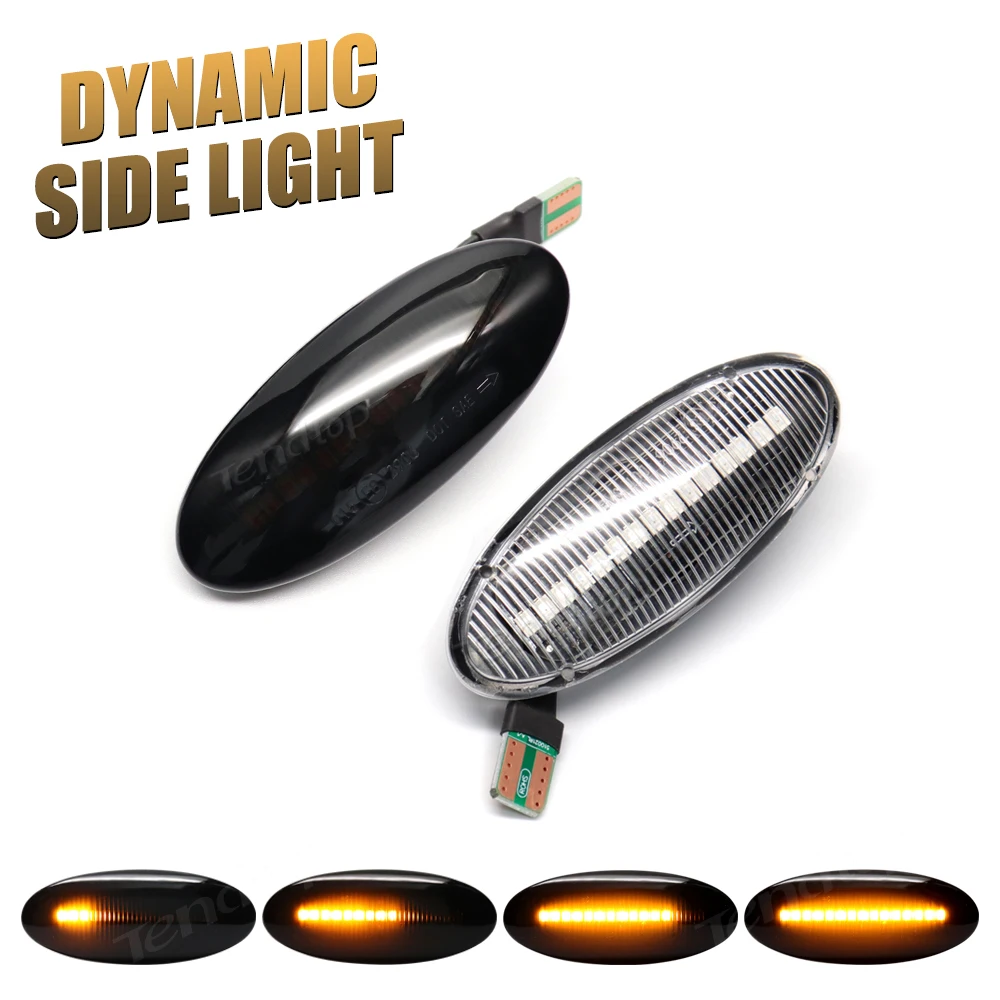 2Pcs Dynamic Turn Signal Light LED Car Tuning Side Repeater Blinker Lamp For Nissan Juke F15 Micra K12 K13 Nissan Note E11