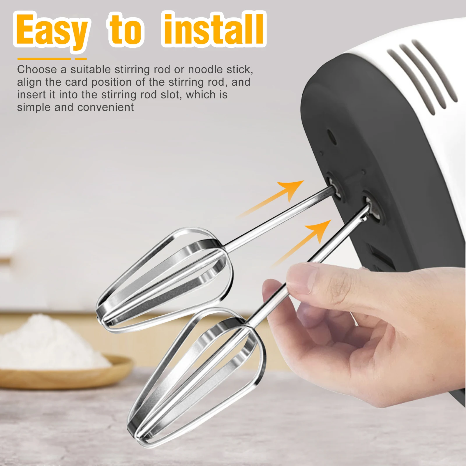 

Handheld Electric Mini 7 Speed Dough Mixer Food Blender Multifunctional Food Processor Automatic Electric Kitchen Mixer Tool