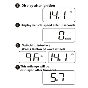 OBD2-Voltmeter für Auto, KMH/Meile-Tachometer, Kopf-Up-Anzeige, Windschutzscheibe, Wassertemperatur 10 Hauptverkaufsmeilen -Leuchtturm für Corsa - №3