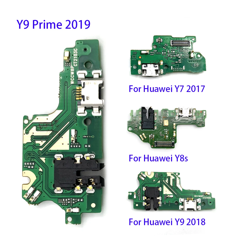 Złącze ładowania USB, port dokowania, taśma flex do Huawei Y7A Y3-2 3G 4G Y5 Y6 Y7 Prime Y9 2017 2018 P Smart 2019 z płytką mikrofonu