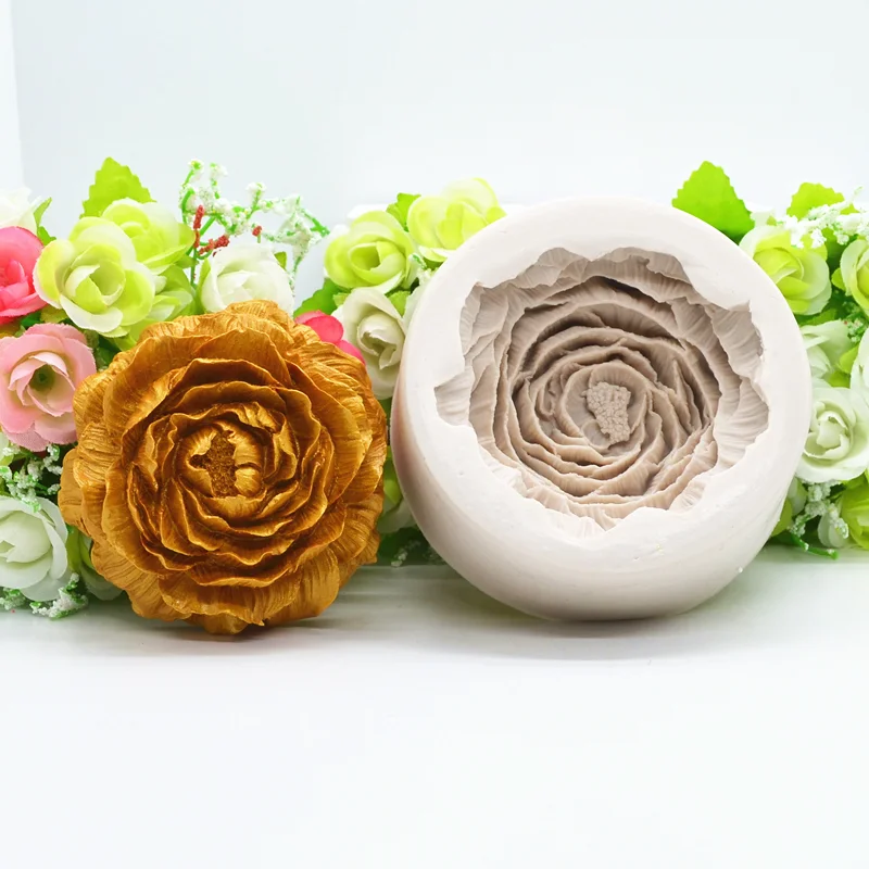 

Big Peony Flower Cake Silicone Mold Chocolate Flip Sugar Baking Resin Molds Gypsum Diy Soap Moulds