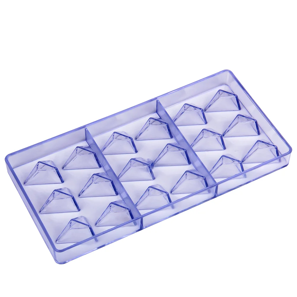 Plastic 18 Cavities Triangle Diamond Shape Baking Chocolate Mold Bakery Candy Jelly Craft Tools  CC0049