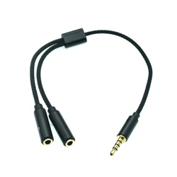 3.5mm kabel rozgałęźnik Audio do komputera Jack 3.5mm 1 męski do 2 żeński mikrofon Y rozdzielacz przewód AUX rozgałęźnik zestawu słuchawkowego Adapter 25cm