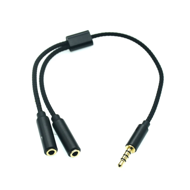 3.5mm Audio Splitter Cable for Computer Jack 3.5mm 1 Male To 2 Female Mic Y Splitter AUX Cable Headset Splitter Adapter 25cm