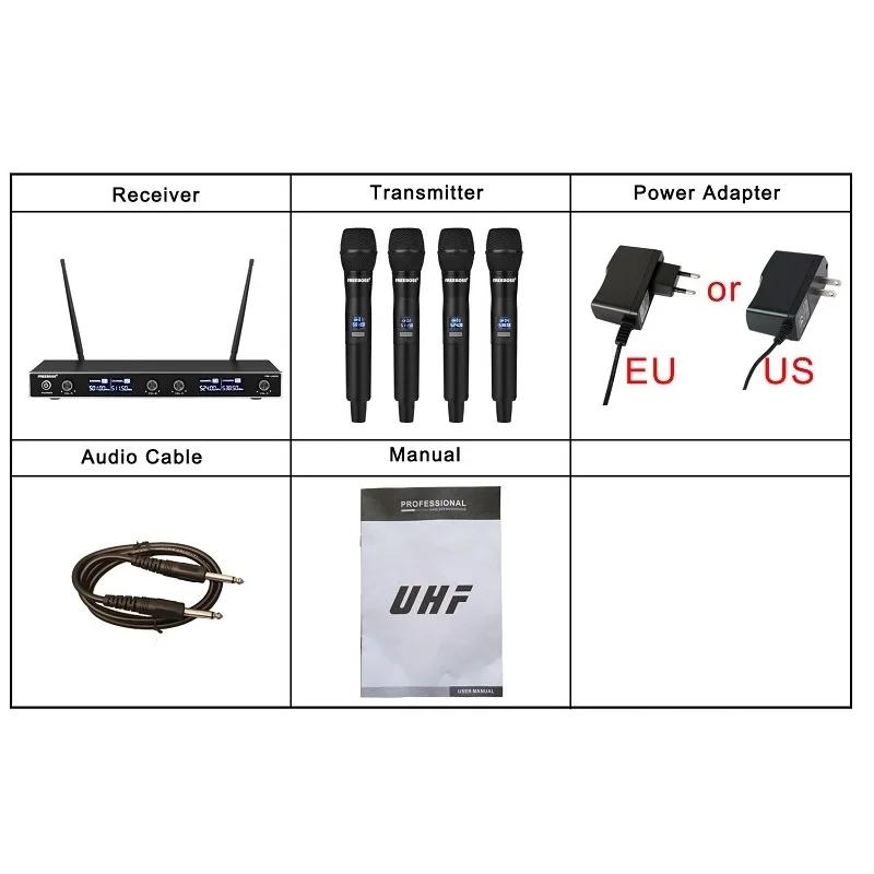 Imagem -06 - Microfone sem Fio de Karaokê com Frequência Fixa e Canais Boss Wireless Profissional