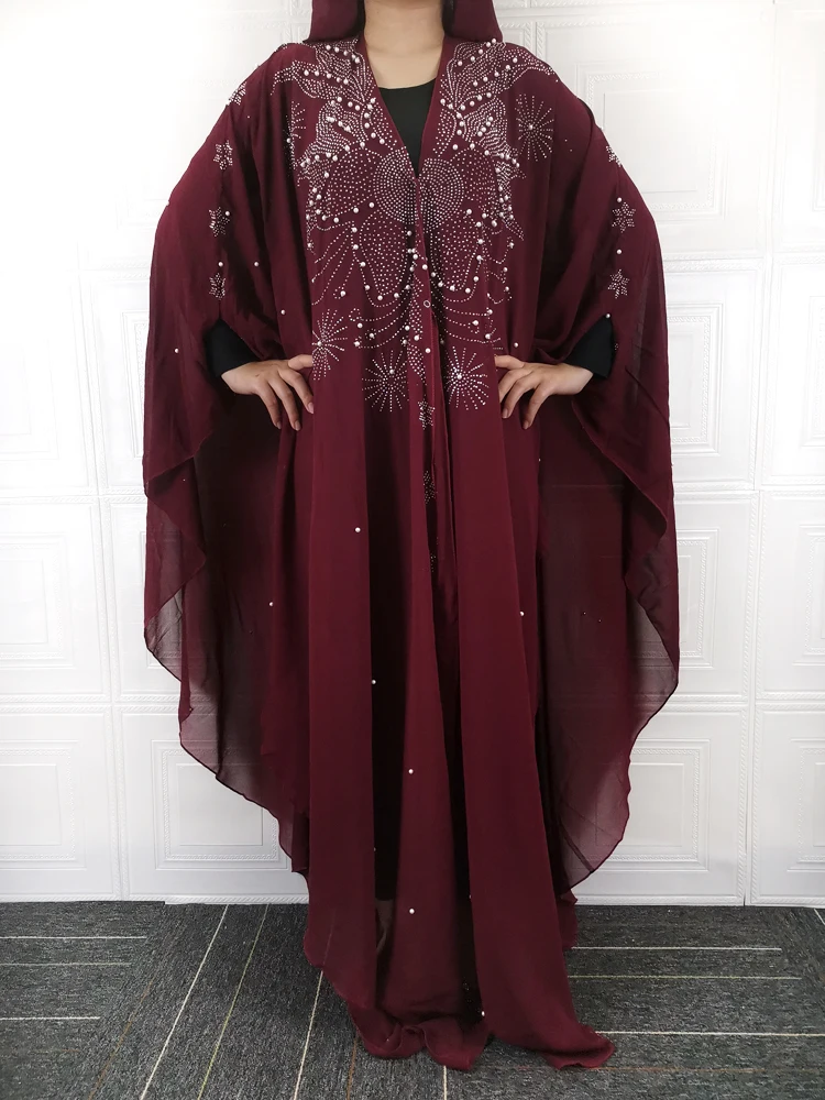 Bata africana para mujer, vestido largo Boubou, verde, negro, musulmán, Abayas para mujer, Dubai, Turquía, DR-2021, 326