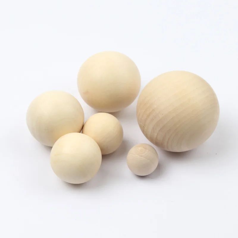 Natural non-porous wood beads metal-free wood balls home decoration DIY environmentally friendly wood crafts 6mm-75mm