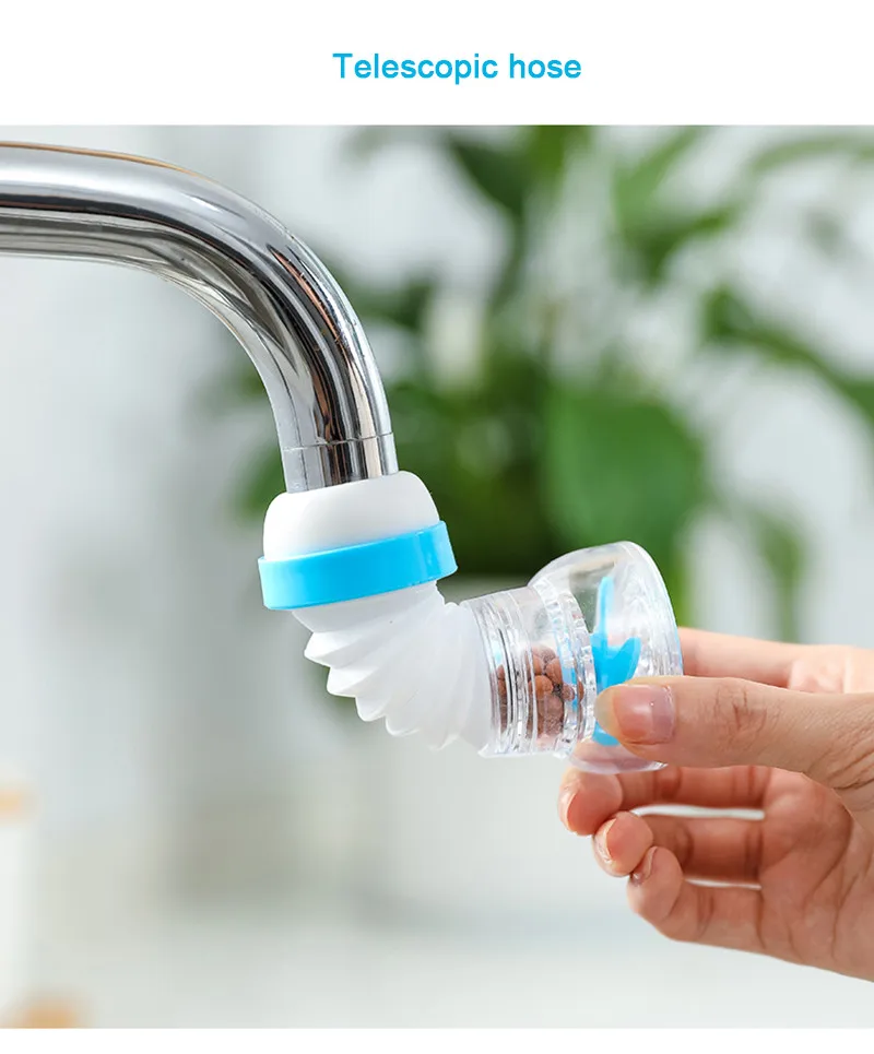 ก๊อกน้ำห้องครัวกรอง TAP หัว 360 องศาหมุนครัวเรือนเครื่องกรองน้ำ Sprayer การกรองคาร์บอนที่เปิดใช้งาน