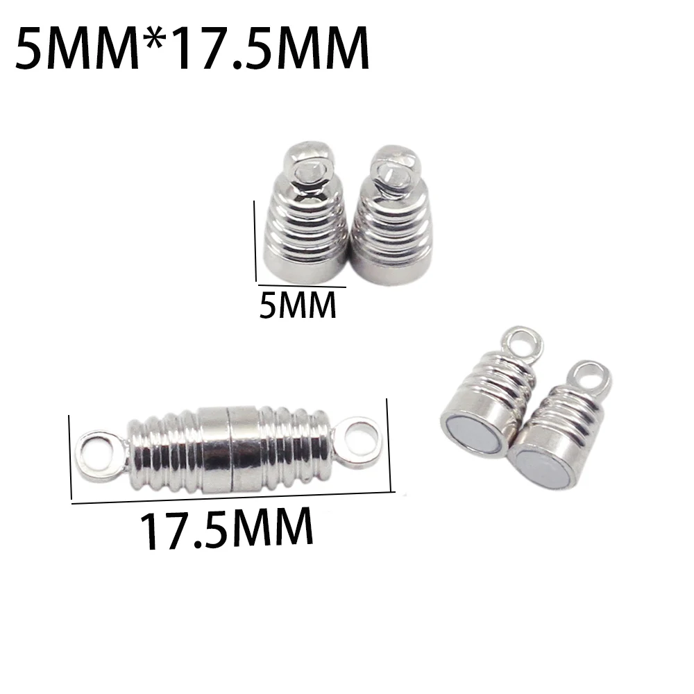 10pcs/lot Rhodium Color Magnetic Clasps Stainless Steel For Leather Bracelets Necklace Connectors Jewelry Findings Making DIY image 5