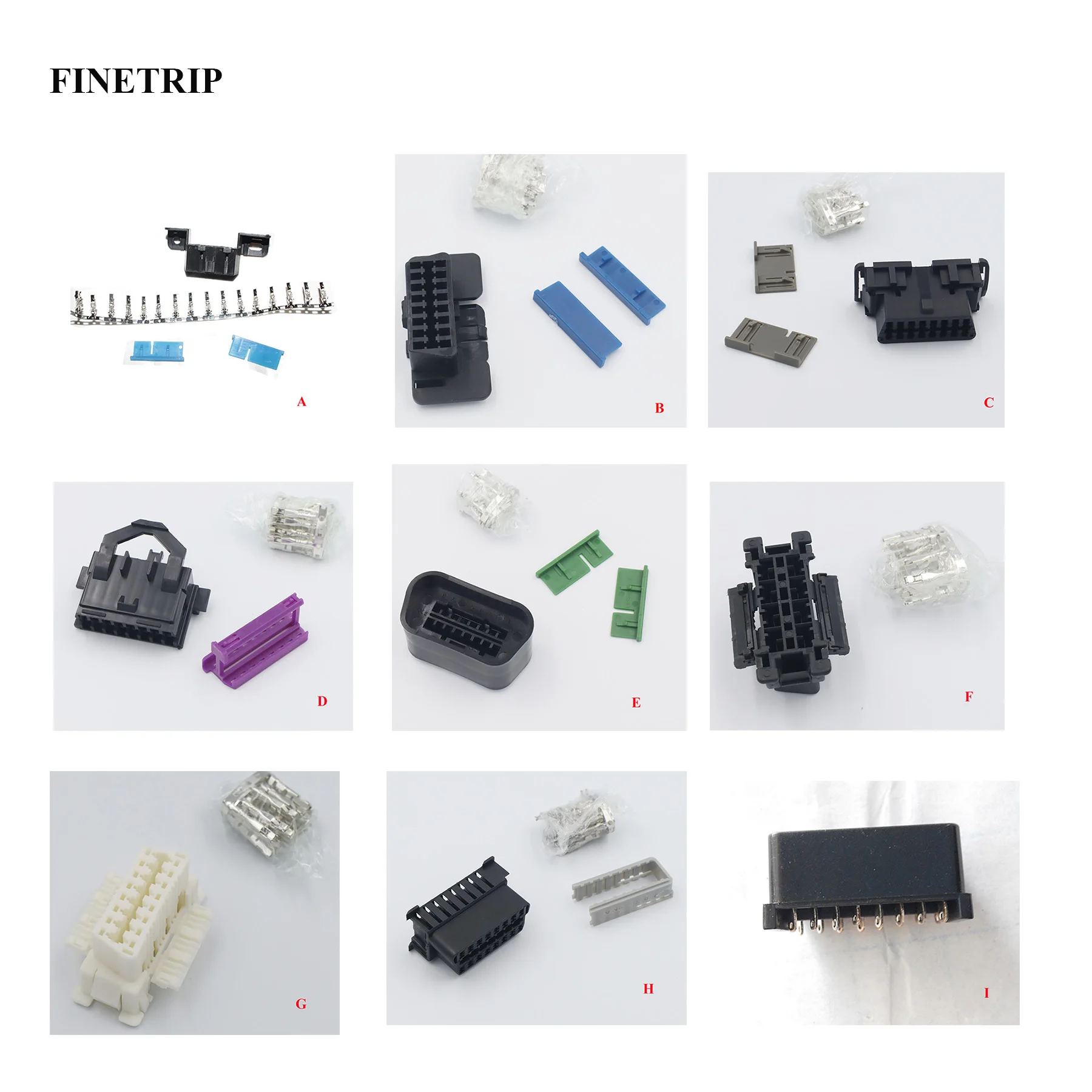 FINETRIP Wholesale J1962F Interface Shell DIY 16pin OBD-II Plug Car OBD2 Female Connector For VW/BMW/BENZ/HONDA/Toyota