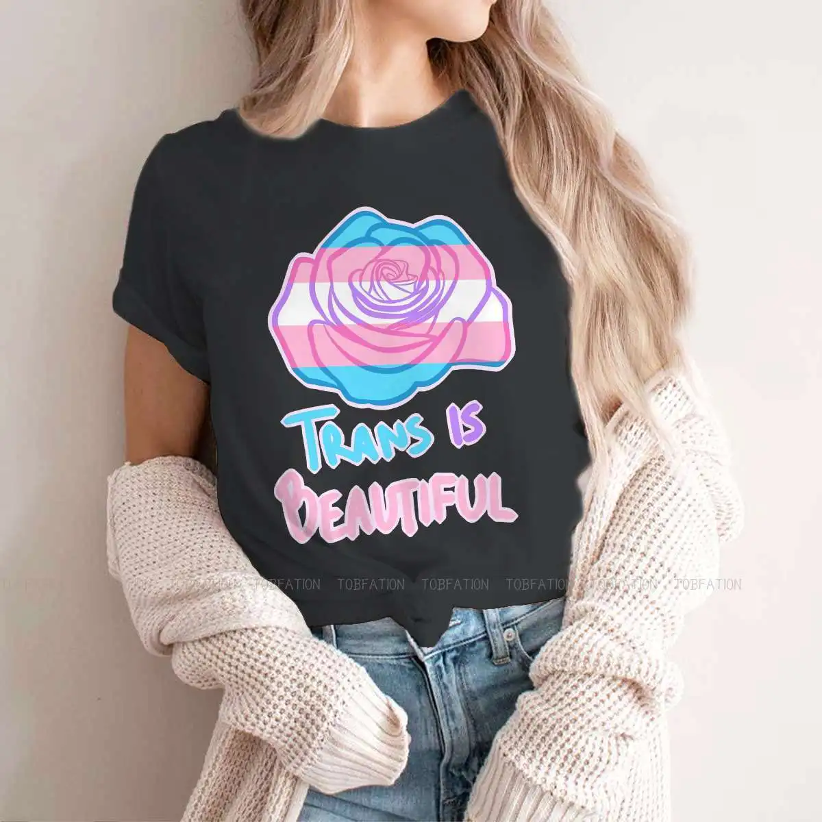 Trans Style TShirt for Girl Rose Top Quality Hip Hop Graphic  T Shirt Stuff 4XLOfertas