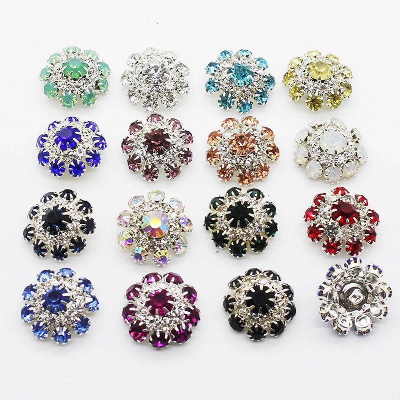 ZMSEY Special 5Pcs Global Explosive Rhinestone Electroplating Alloy Decorative Button DIY Handmade Garment Sewing Button