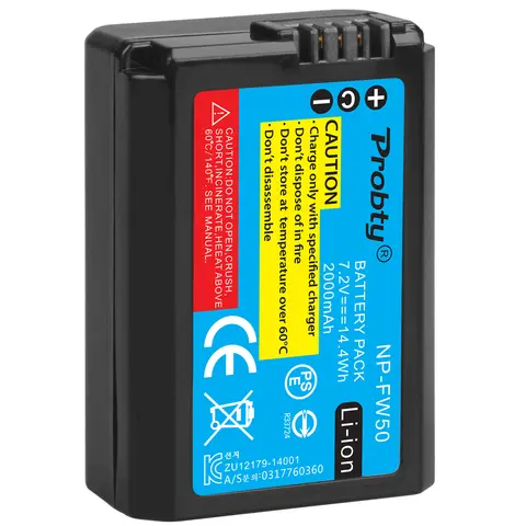 Probty NP-FW50 NP FW50 Battery  for Sony Alpha 7 7R 7S a7R a7S a5000 a5100 a6000 a6300 NEX-3 NEX-3N NEX-5 NEX-5N NEX-5R NEX-5T