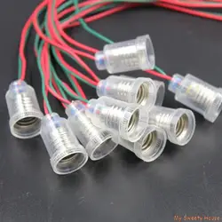 10PCS E10 Lamp Holder With Wire Small Lampholder E10 Base Teaching Instrument Experiment Wire Length 20cm Base E10 Lampholder