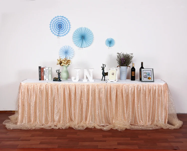 Organza tulle tutu table skirt  for Wedding Birthday Party Baby Shower Banquet Decor Table Cloth Table Skirting