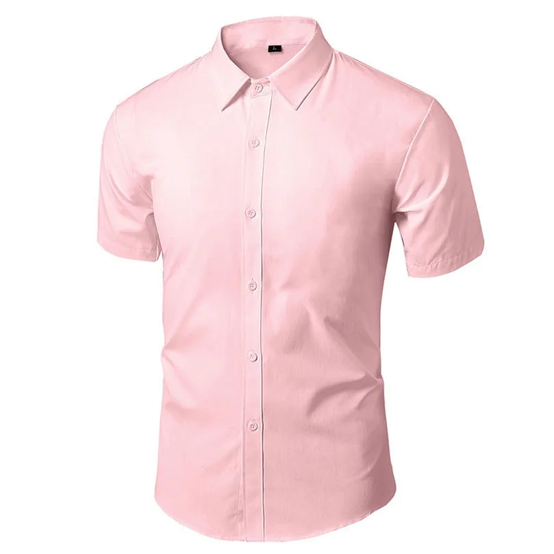 

Men Summer Shirts Short Sleeve Mens Dress Shirts for Men Solid Button Up Shirt Office Business Casual Top Clothing 2023