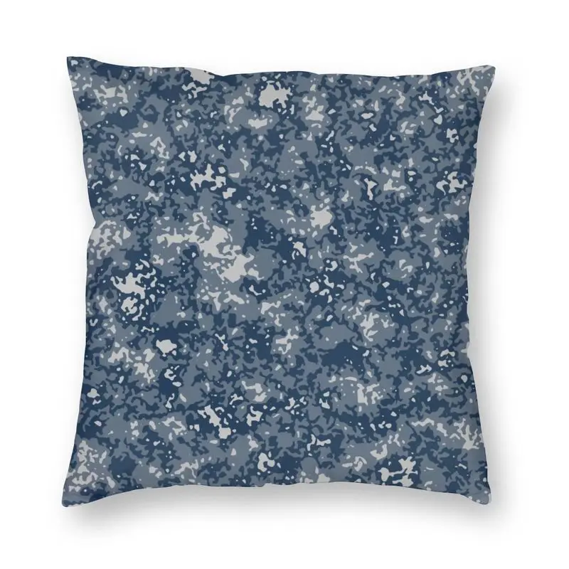 Winter Blue Camouflage Pattern Cushion Cover 40x40cm Decoration Print Military Army Camo Throw Pillow Case for Living Room