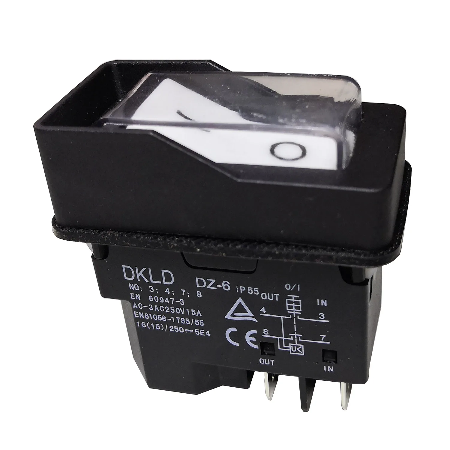 DKLD DZ-6 250V Waterproof Electromagnetic Pushbutton Switches for Bench Drills IP55 Double Pole Normally Open Push Button Switch