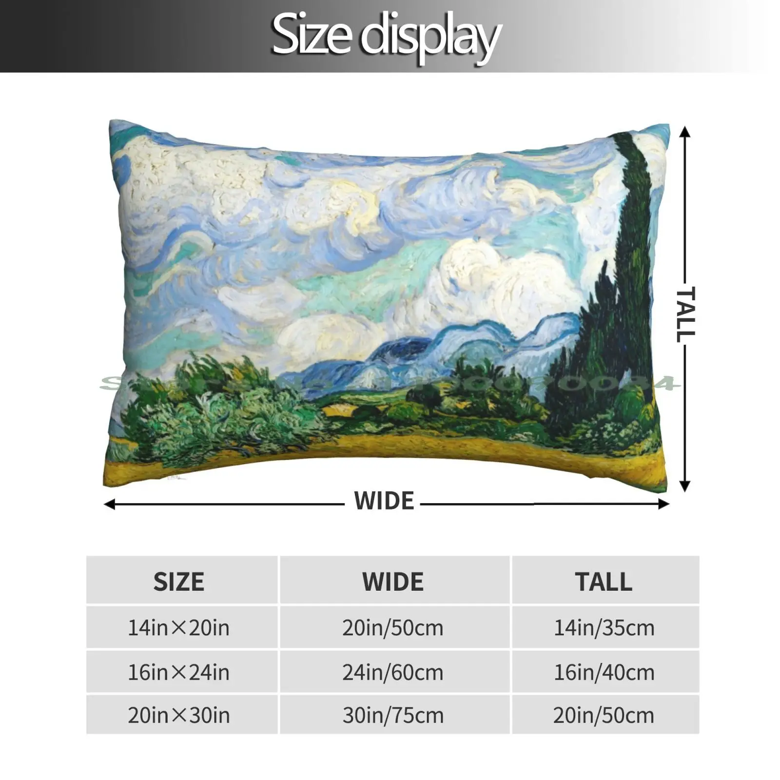 Wheat Field With Cypresses Pillow Case 20x30 50*75 Sofa Bedroom Ram And Rem Figures Ram And Rem Wallpaper Ram And Rem Matching