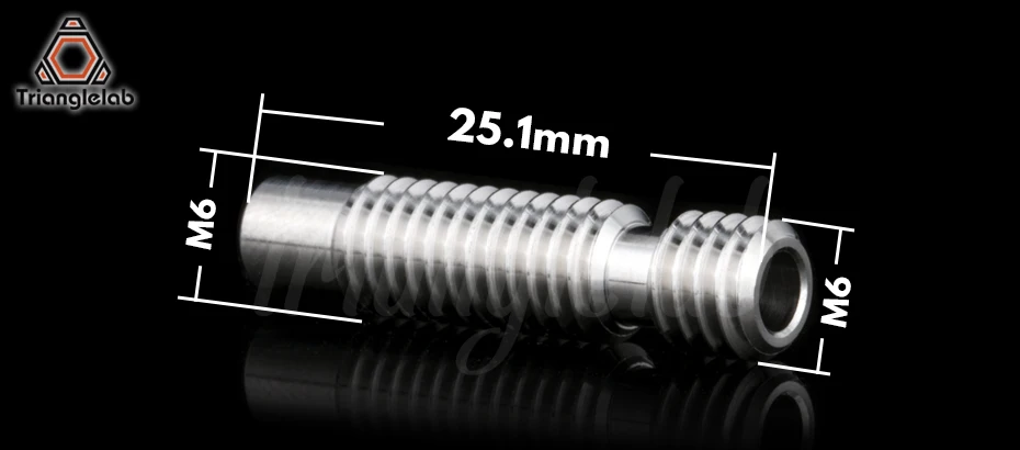 Trianglelab 3,0 mm Titanlegierung Heat Break GRADE5 für V6 HOTEND Volcano Heizblock 2,85/3,0 mm 3D-Drucker Zubehör – Detail 1