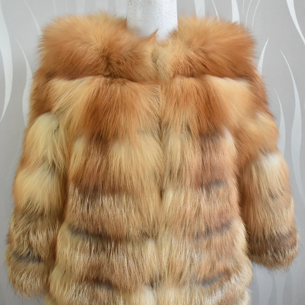 2020 Natural Fox Fur Red fox Coat Women\'s Short Winter Beautiful 100% Real Fox Fur Genuine Leather Keep Warm Fashion