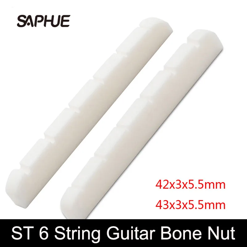 

Bone Electric Guitar Bridge Nut 42mm/43mm Bone Bridge Nut for 6 Strings ST Electric Guitar Guitarra Accessories