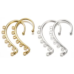 10 Stuks 36X60Mm Goud Franse Niveau Earring Instellingen Met 7 Gaten Oor Haken Base Voor Diy Maken vrouwen Dangle Oorbellen Accessoires