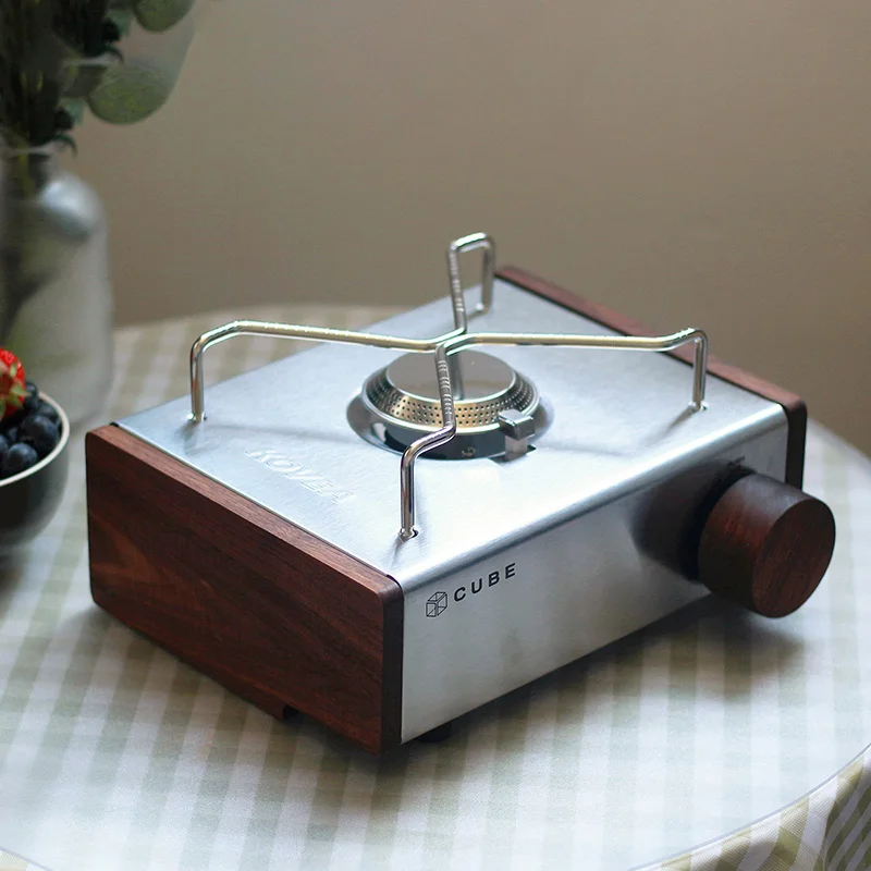 

Thous Winds KOVEA CUBE Gas stoveDIY Black walnut side plate brass knob accessory storage bag