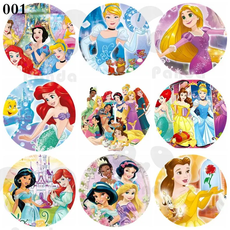 Disney Cartoon Disney Princess Kids birthday Party  Round sticker Wraps Label Packaging