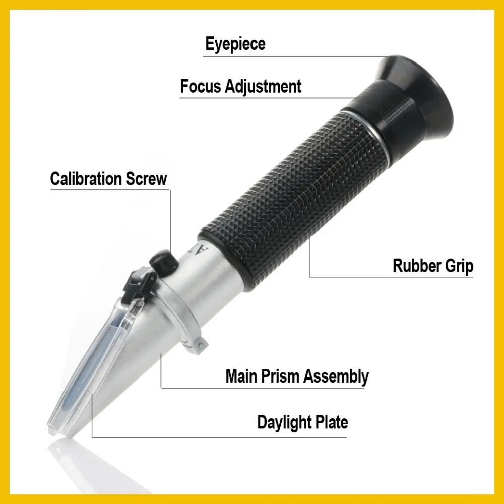 RZ Refractometer Alcohol Alcoholometer Meter 0~80%V ATC Handheld Tool Hydrometer Concentration Spirits Tester Refractometer