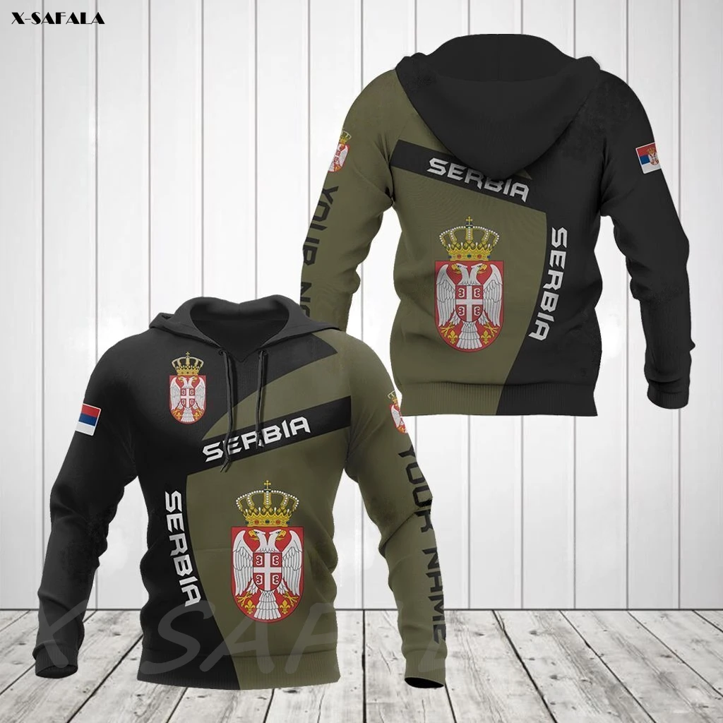 

SERBIA COAT OF ARMS Country Flag 3D Printed Man Female Zipper HOODIE Pullover Sweatshirt Hooded Jersey Tracksuits