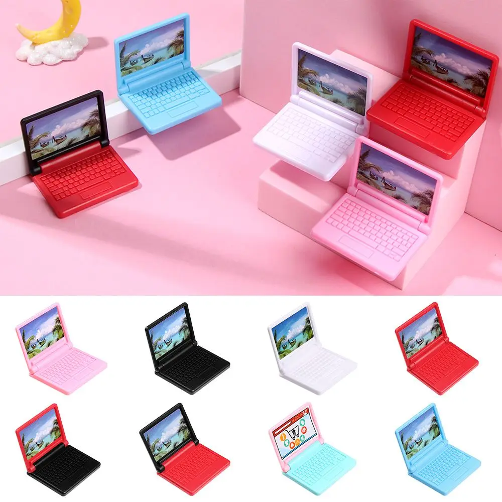 1 Pc Doll Mini Laptop Folded Notebook Doll Office Toy Fashion Imitation Mini Computer Collapsible Doll High Quality  Accessories